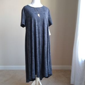 LulaRoe Carly dress-blue on blue floral, Large